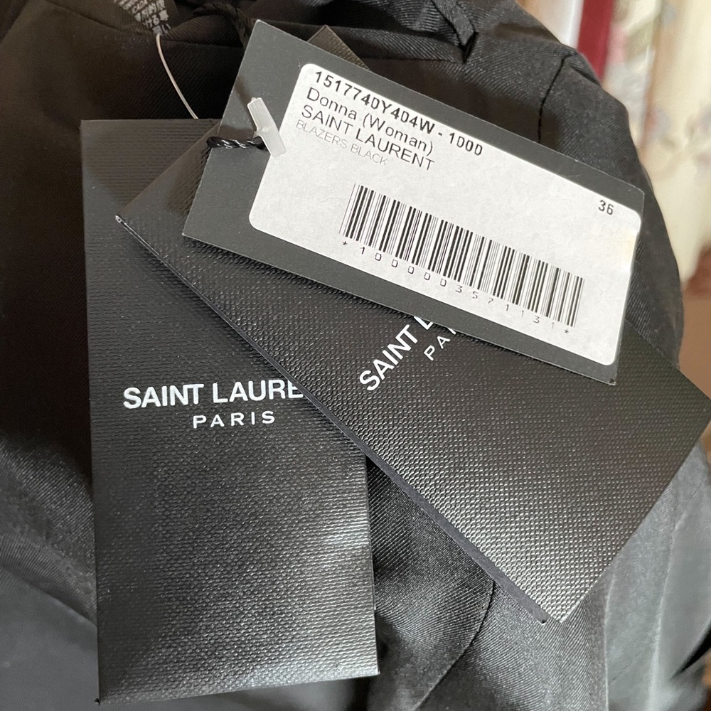 [New with Tags] SINGLE-BREASTED TUBE JACKET IN GABARDINE SAINT LAURENT - Picture 6 of 6